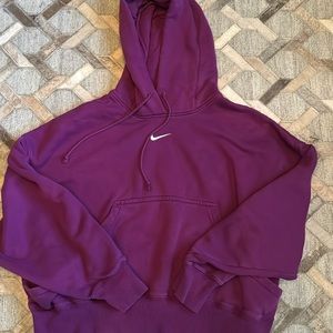 Women Nike Sportswear Phoenix Fleece Over-Oversized Hoodie , Purple Size M